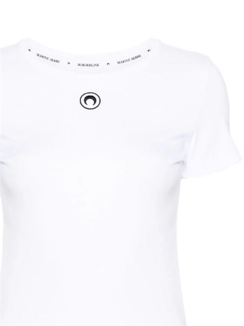 White organic cotton fine t-shirt MARINE SERRE | WTT012CJER0008WH10